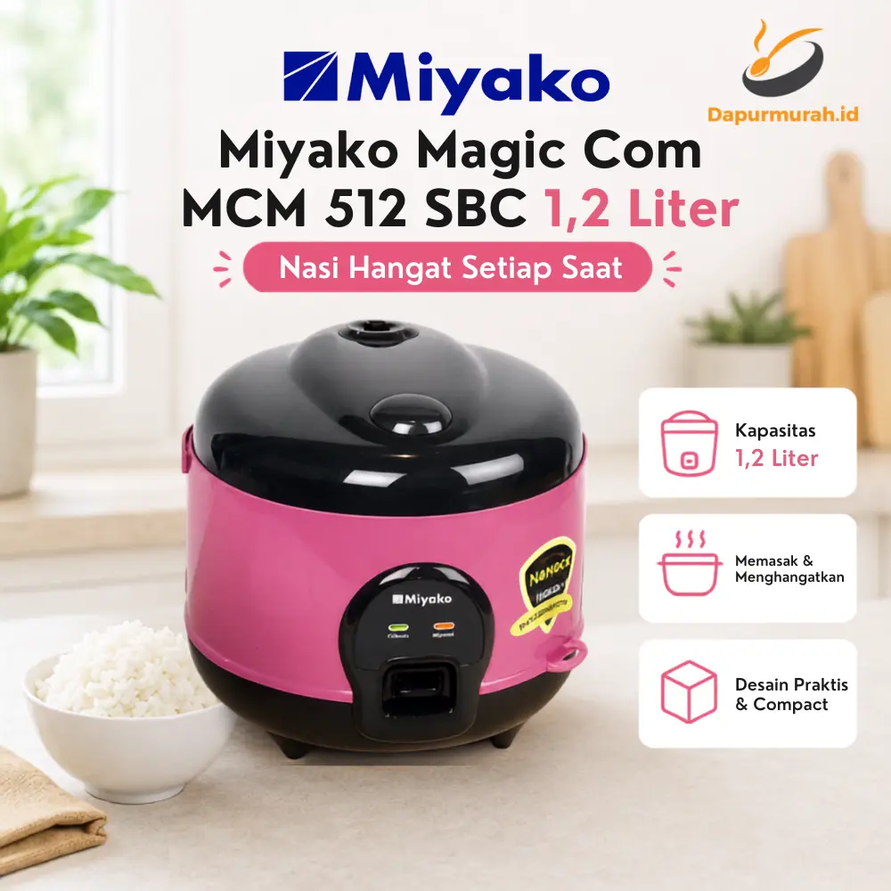 [BEST PRICE] Rice Cooker Mini Miyako 0.6L 1.2L 1.8L Magic Com 3in1 Multifungsi Anti Lengket Hemat Listrik Cocok Anak Kos Praktis Masak Nasi Hangat Garansi - DM