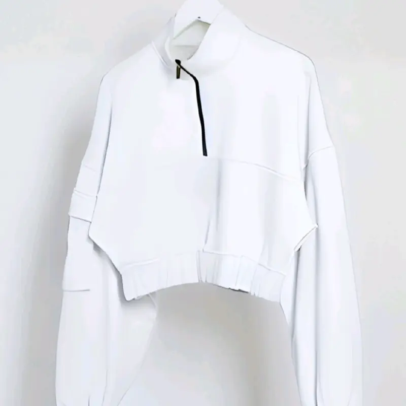 JAKET ZIPpER CROP premium ALL SIZE flecee wanita oversize jaket berkerah tebal style jaket wanita Fleece 1