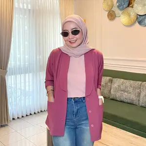 Blazer JENNA. By MSD Outer korean style linen flowy lengan panjang wanita