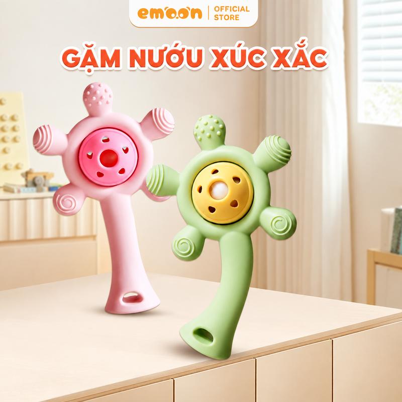 Đồ Chơi Lục Lạc Gặm Nướu Emoon Cho Bé Sơ Sinh Silicone Bạch Kim Kháng Khuẩn Hỗ Trợ Khả Năng Cầm Nắm Nghe Nhìn Của Bé