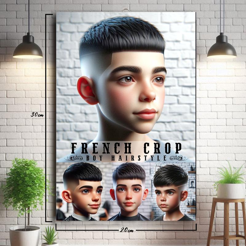 POSTER PAPAN KAYU PANGKAS RAMBUT, BARBERSHOP DAN SALON , MODEL RAMBUT ANAK Laki-laki Pria Pria 4