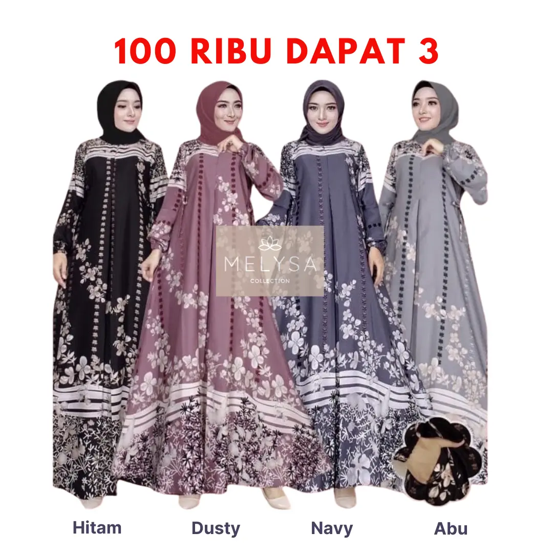 PAKET 100 RIBU DAPAT 3 Gamis Hyget Selena Tumpal Busui Lengan Kerut Dress Wanita Muslim Nyaman Simpel Gamis Dewasa LEBARAN Panjang Karet Melar baju lebaran Syari Hitam