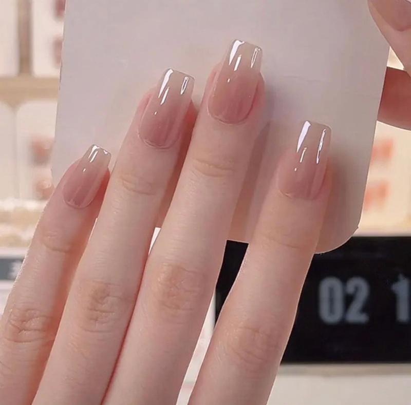 (A23) Hộp Móng Tay, Móng Tay Giả, Phong Cách Mới Cho Năm 2025, Mắt Mèo Màu Nude, Thủ Công Hoàn Toàn, Thích Hợp Cho Công Việc Hàng Ngày, Móng Tay Giả Ngắn, Giao Hàng Nhanh SG