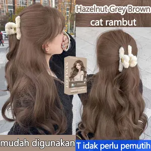 【Tidak perlu bleach】cat rambut Hazelnut Grey Brown*200ml pewarna rambut pria dan wanita ，semir original hair colour ，Tidak perlu pemutih （hair color，cat rambut，cat rambut coklat，cat rambut brown milk tea，cat rambut brown，cat rambut caramel brow）
