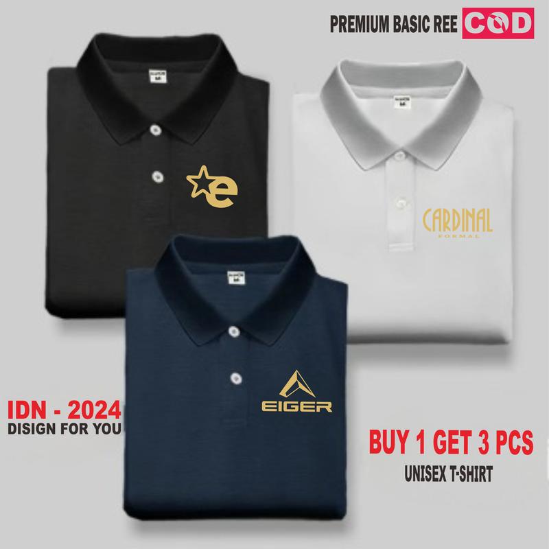STYLE1 Beli 1 Dapat 3 Pcs ( PROMO COD ) Kaos Keren Polo I G  r I Goo I Formal Gold Pria Distro T-Shirt Distro I Polo Dewasa Premium Quality Baju Pendek Katun Combed Sablon 7
