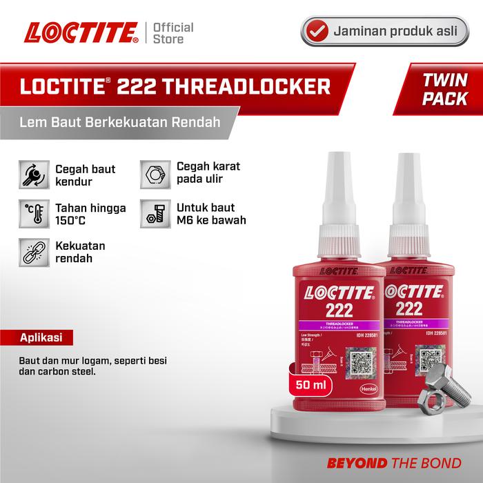 Gambar Henkel LOCTITE 222 Threadlocker Lem Baut - 50 ml (Twin Pack) dari LOCTITE Indonesia Kab. Tangerang Tokopedia