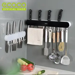 ECOCO Multifunctional Wall Mounted Knife Holder - Rak Dapur Pisau Gantungan Serbet Sepatula Langsung Temple Tanpa Bor