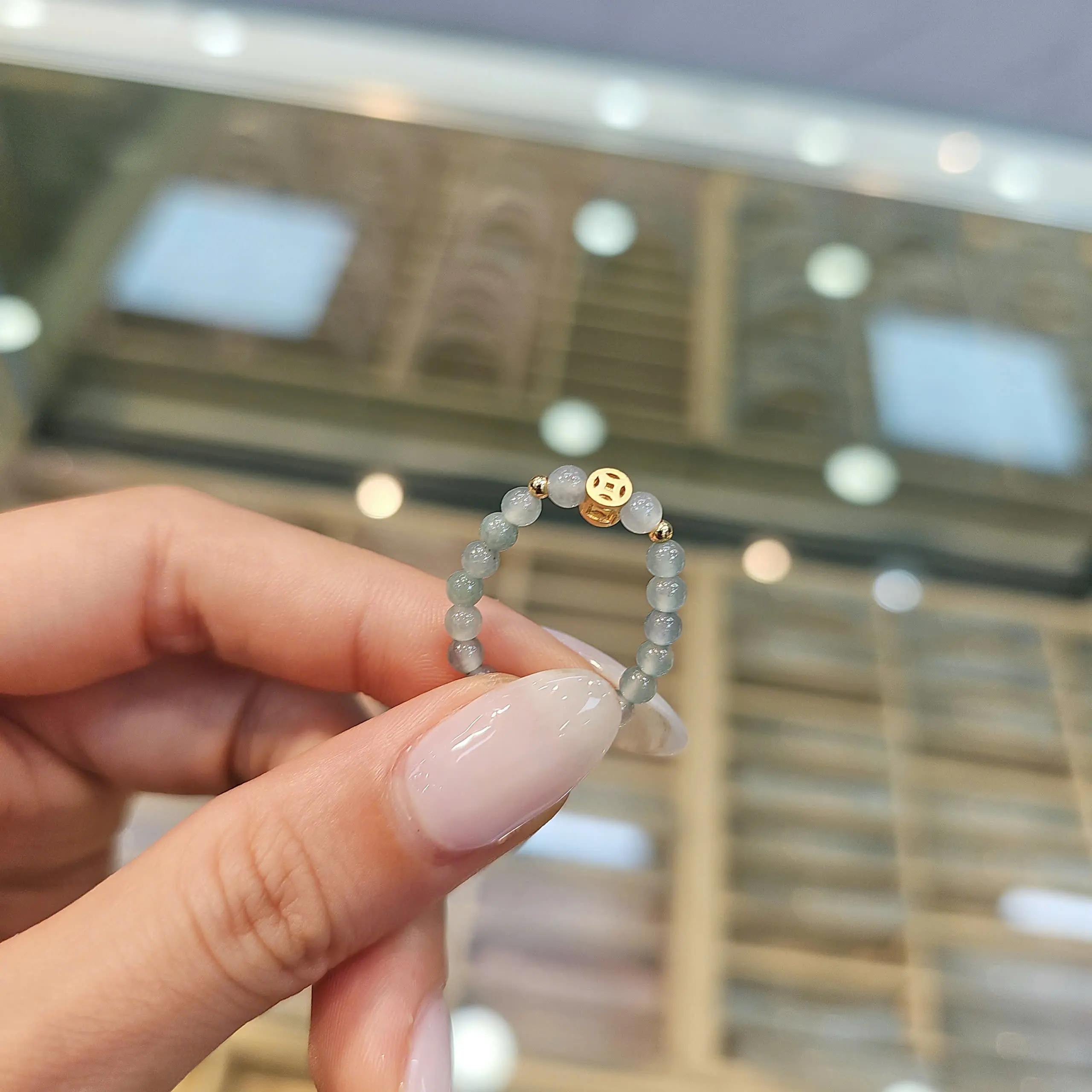 QMJ JEWELRY - N883 Nhẫn KT MẠ VÀ.NG ĐÁ PHỈ THÚY 2,5 LI ĐƠN GIẢN | BigBuy360 - bigbuy360.vn