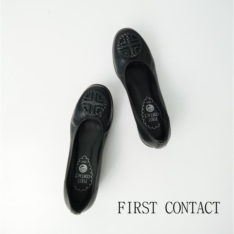 First Contact Sepatu Wedges Wanita Formal Aether Crest Black Heels Shoes Hitam 1