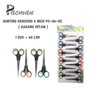 Gunting Renceng isi 12 pcs Murah 6,5 inch Stainles Stell Ladypop Pacman Linko Random