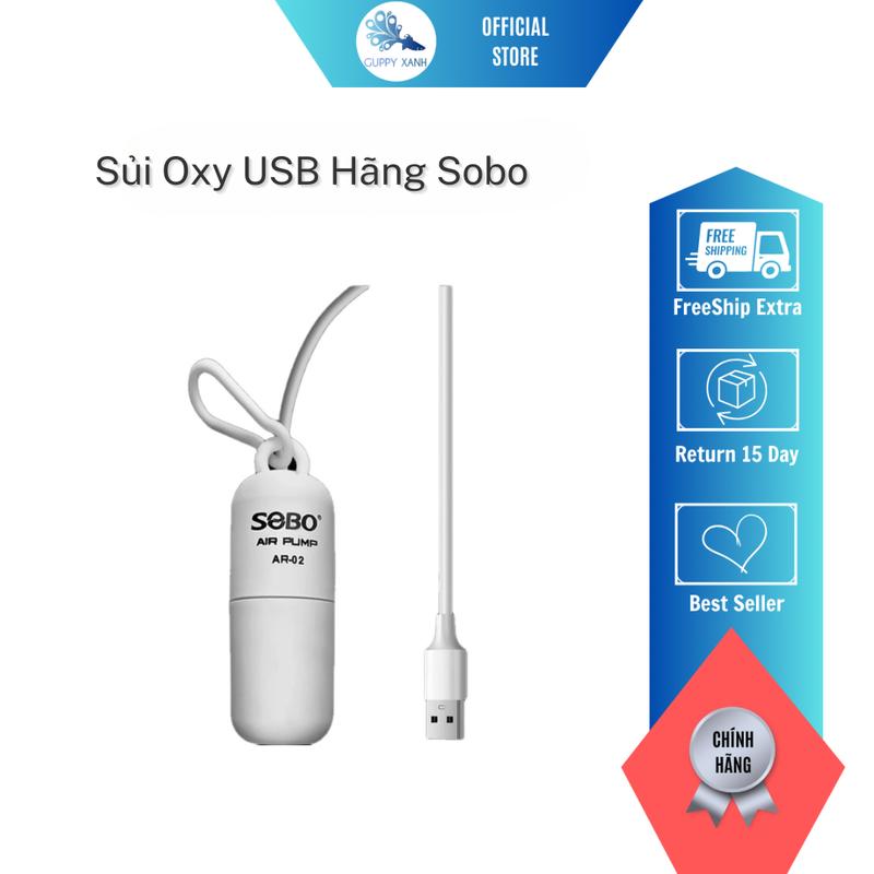 Máy sủi oxy USB SoBo mini nhỏ gọn tiện dụng thích hợp vận chuyển cá đi xa, hồ mini,..