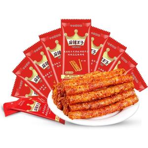 マラワング プリンス スパイシーグルテンストリップス - 噛みしめるタイプのベジタリアンスパイシースナック、手引き中国風グルテン、本場のインスタントデリカシー