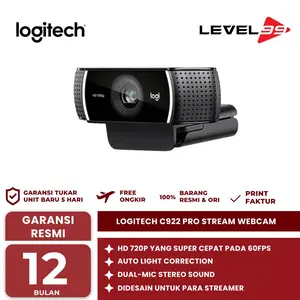LOGITECH C922 PRO STREAM HD WEBCAM BACKGROUND GARANSI RESMI
