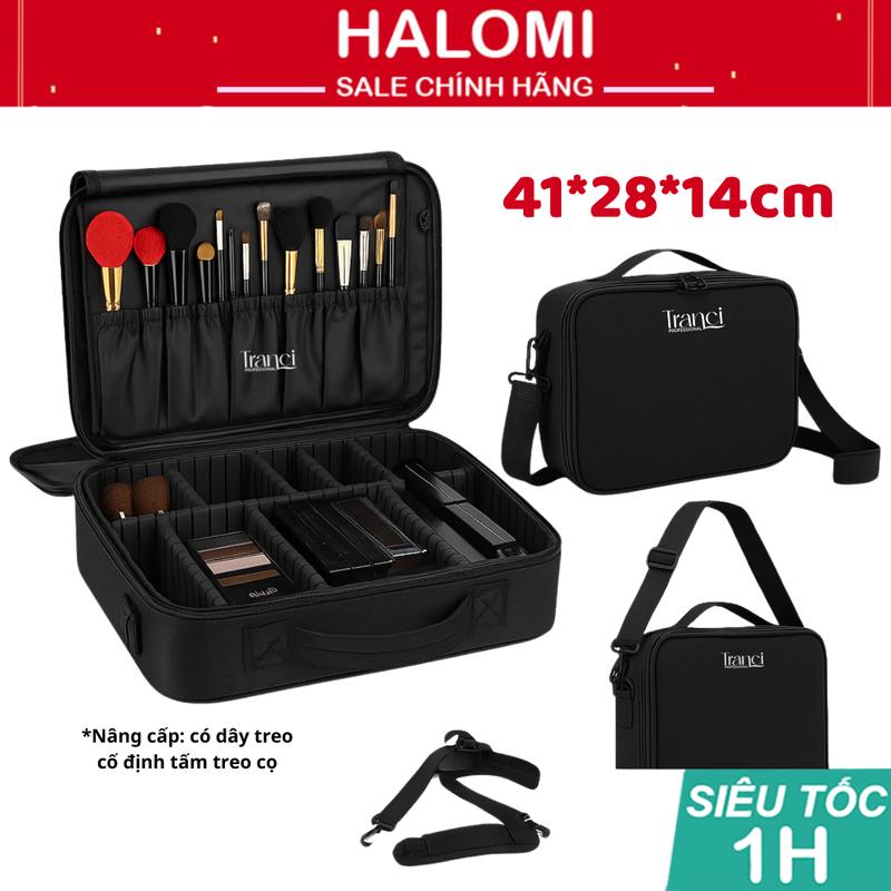 Cốp Đựng Đồ Trang Điểm Tranci Dạng Vali Xách Tay Chuyên Nghiệp 2 Ngăn Size Lớn Nhất Kèm Dây Đeo