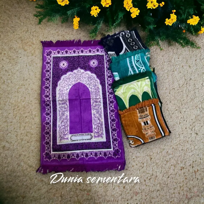 SAJADAH NURTEX SPIGEL WHITE/ BAHAN LEMBUT HALUS / Ukuran 70x110cm / SAJADAH OLEH-OLEH HAJI DAN UMROH / BISA JUGA BUAT TAHLILAN Tebal Muslim Motif Turki Bulu Rumbai 5