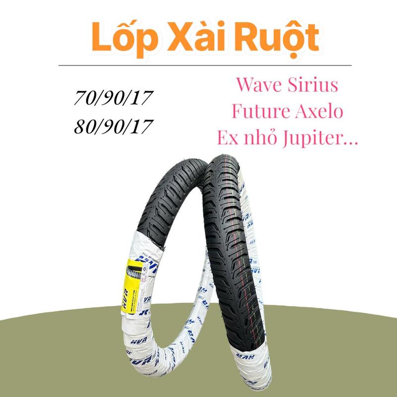 HVR Vỏ Xài Ruột HVR 70/90/17 & 80/90/17 Mẫu H35 Lốp Xe Máy Cho Wave Sirius Future Axelo Jupiter Chất Lượng Cao Công Nghệ Nhật