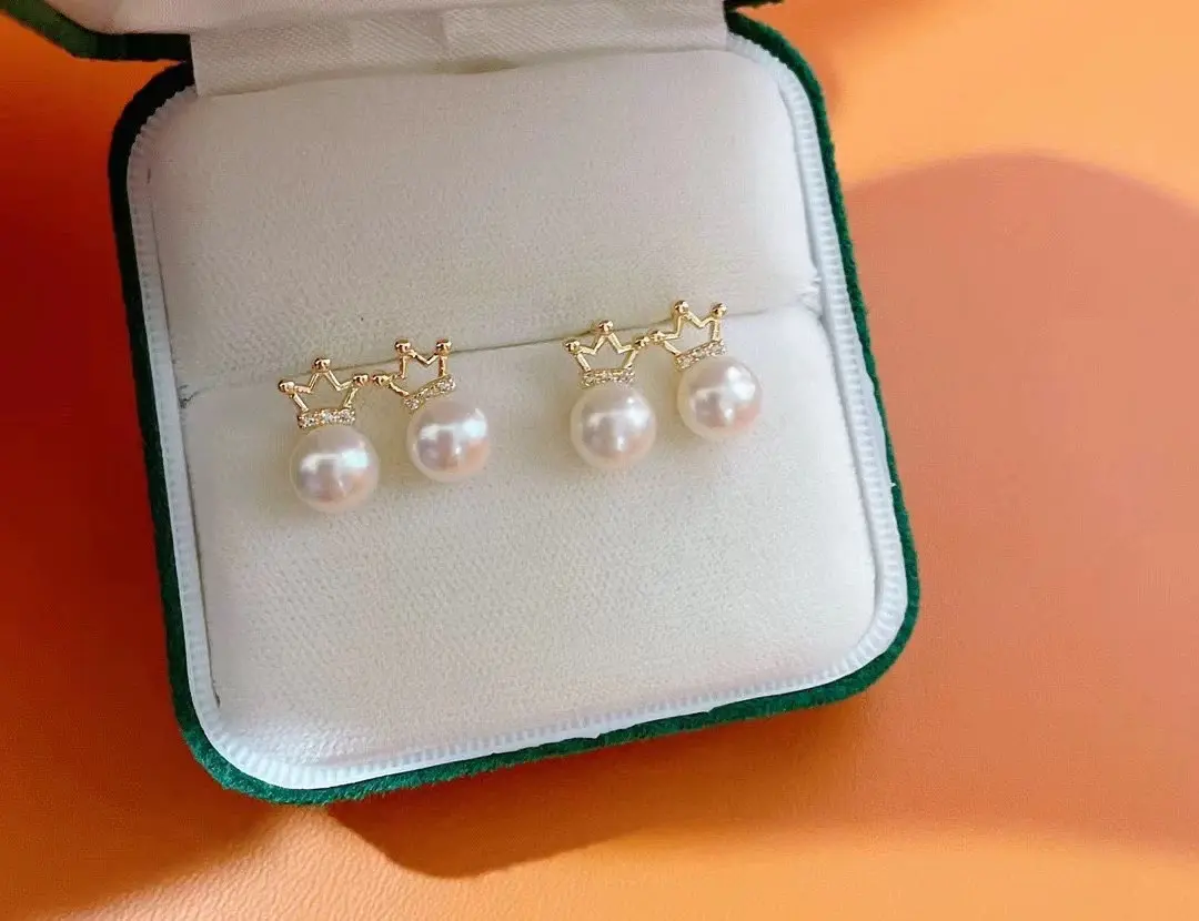 Exquisite gold crown design earrings ed0058