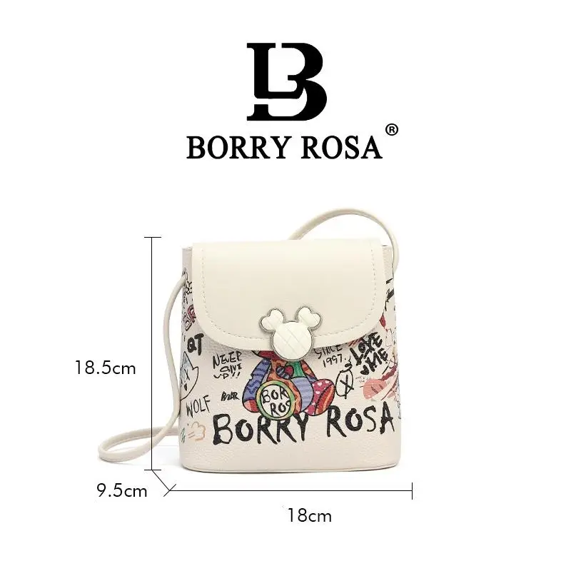 （Vận chuyển từ Hà Nội）Túi Bucket Ca Rô, BORRY ROSA, Đeo Một Bên Vai Và Đeo Chéo, Thiết Kế Rối 3