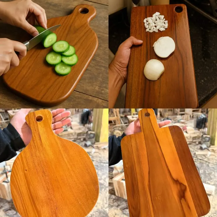 Talenan Kayu Jati & Mahoni Finishing Anti Jamur Kuat Tahan Lama Cocok Untuk Alas Memotong Sayur Buah Dan Daging Mudah Dibersihkan Kitchenware Alat Dapur