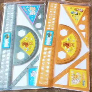 Penggaris Set Plastik 4in1 isi 4 pcs (Pak Kecil)