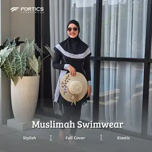 LS 01 - Baju Renang Wanita Muslimah Dewasa Syar'i 3in1 Full Cover, Hijab Include by FORTICS