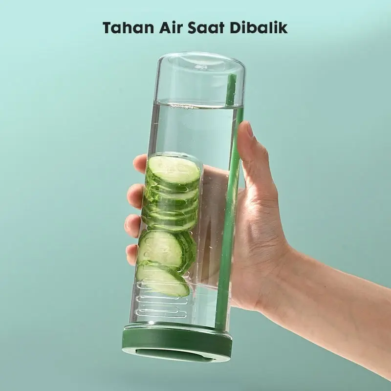 Botol Minum Infused Water 780ml Dengan Sedotan Lipat Tumbler Minuman Buah Segar 4
