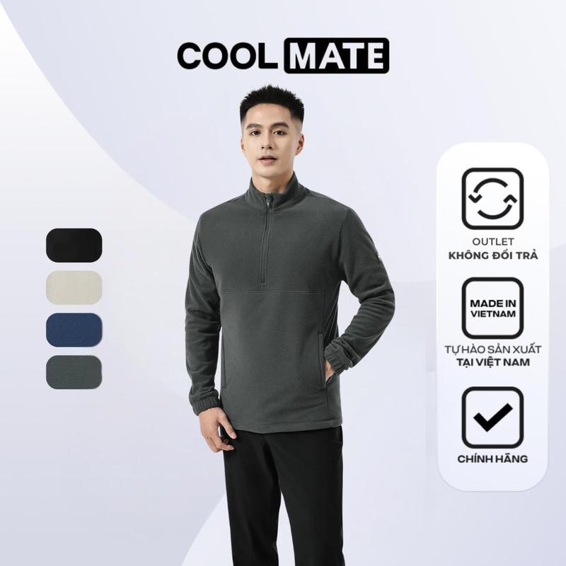 Outlet Không đổi trả Áo khoác nỉ giả lông Half Fleece Giữ ấm - Coolmate