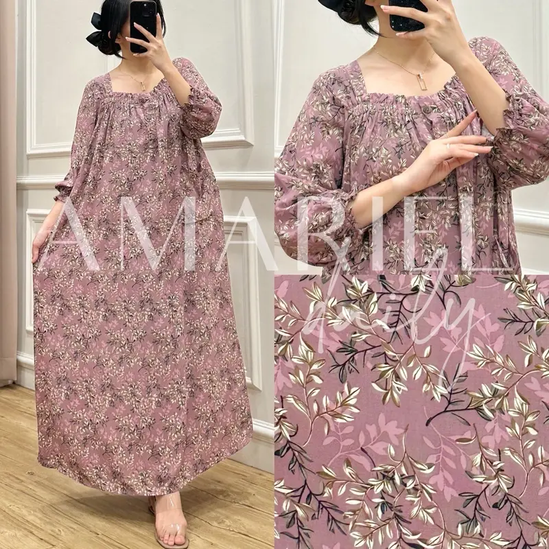 Amariel Sasha Dress Panjang Daster Nyaman Bumil Menyusui Friendly Katun Rayon Viscose Motif 6