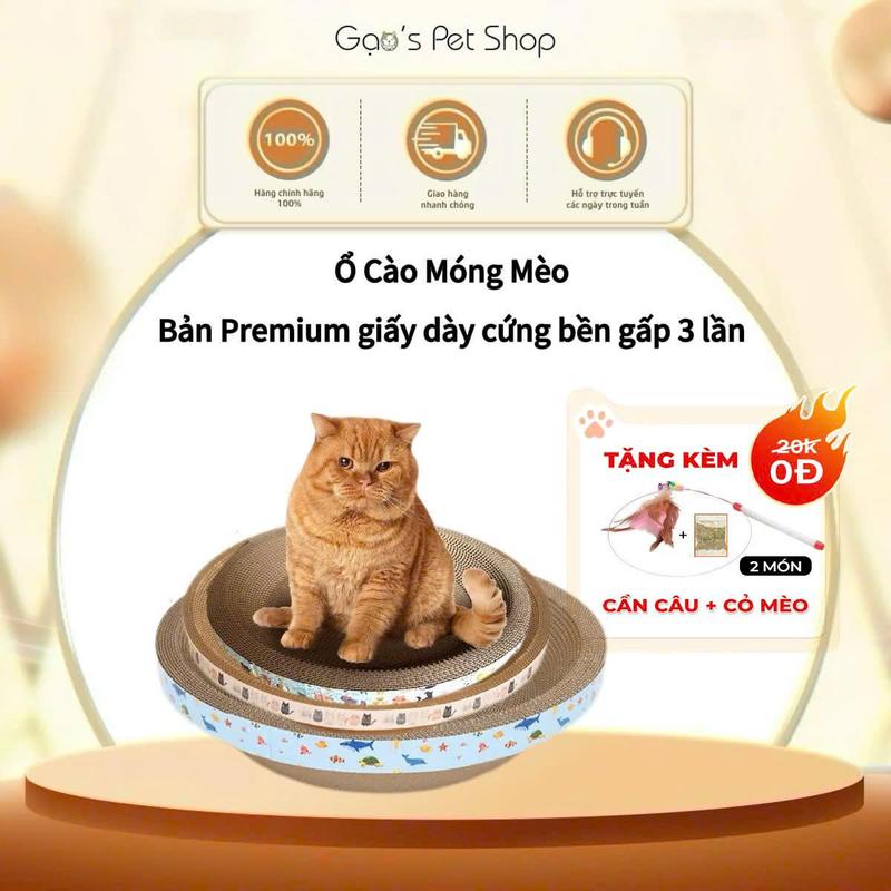    Tặng Cỏ Bạc Hà & Cần Câu   Ổ Cào Móng Mèo Bản Premium 3 Lớp Cao Cấp Kiêm Ổ Nằm Siêu Bền 2 Mặt Giảm Stress Không Rơi Vụn Nhà Nhiều Mèo Mua Cái Này Rẻ HƠN 
