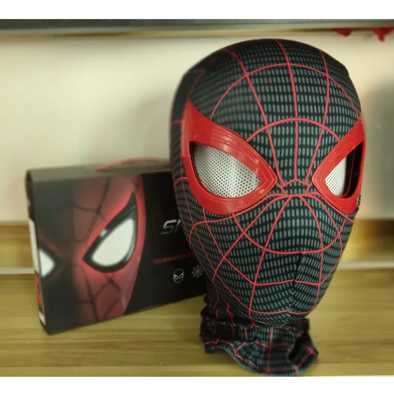 NODIA Tutup Kepala SpiderMan Mata Bisa Berkedip Lulus Chin Control Pahlawan Super Bermain Peran Game Marvel's Spider-Man Miles Morales Mainan Cosplay 8