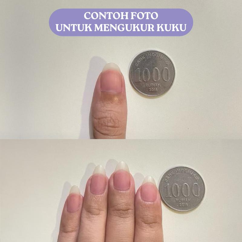 Kuku palsu/ nail art/ press on nails cat eye warna red jelly FREE toolkit 6