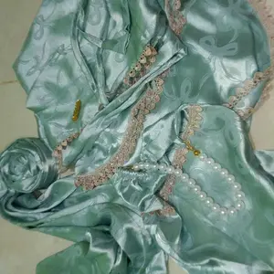 Ra Fashion - Mukena Coquette Ribbon Pita 2in1 sutra silk Jacquard Dewasa Jumbo Renda Cantik Panjang Mewah Travel