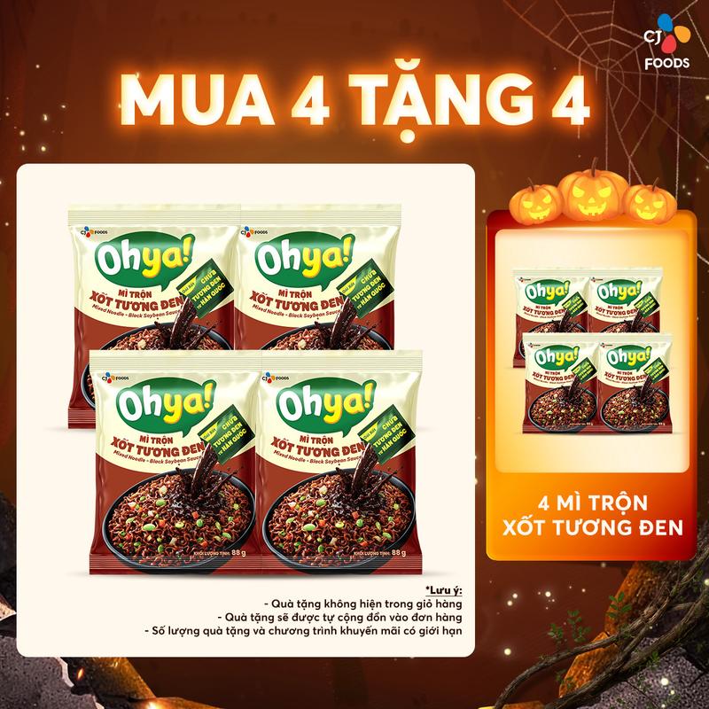 Combo 4 Gói Mì Trộn Ohya Xốt Tương Đen 88g/Gói