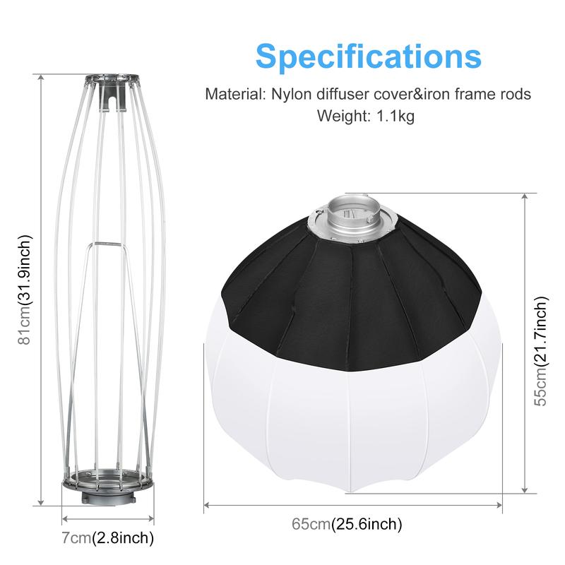 PULUZ 65cm Foldable Lantern Softbox SpeedLite Flash Light Foldable Diffuser 2