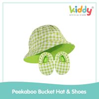 Gambar Kiddy Topi dan Sepatu Bayi  / Peek A Boo Bucket Baby Hat And Shoes Biru Pink Parsel - Cokelat dari Bayi Kiddy Kota Tangerang 4 Tokopedia