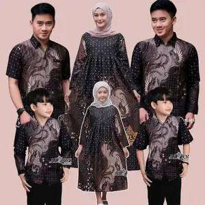 Baju Batik Couple Keluarga Baju Couple Gamis Kemeja Ayah dan Anak Bahan Katun Adem Halus Dan Nyaman