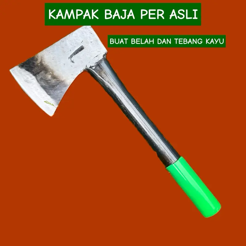 kapak baja per fuso gagang besi dan karet ijo kapak tebal buat cacah tulang dan potong kayu