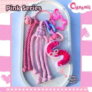 [PROMO] Bag Charm Tali Macrame Manik-Manik Keychain Inisial Huruf Gantungan Tas / Gantungan Kunci Inisial Huruf by Charmii