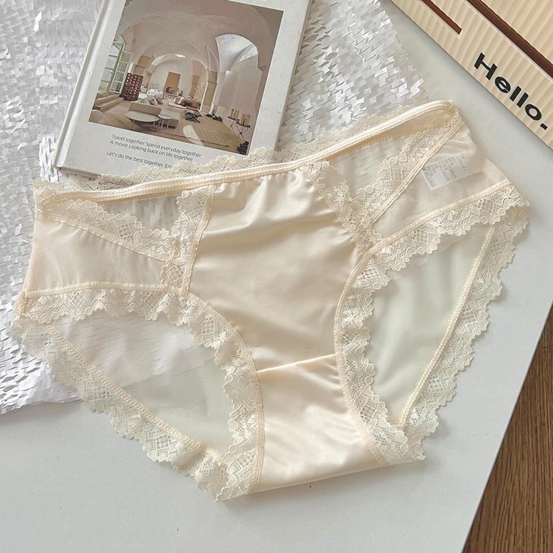 Quần Lót Nữ, Ren Pháp Lãng Mạn, Ngọt Ngào Và Gợi Cảm, Đáy Quần Cotton Nguyên Chất Trắng Women 8
