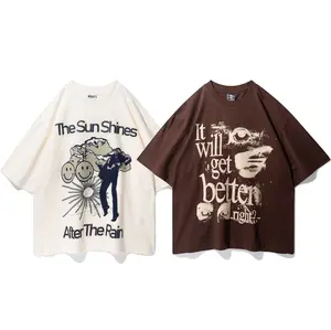 Baju Kaos Oversize Pria Wanita / Kaos Coklat Tua Ivory / Kaos Couple Katun 24s & 28s