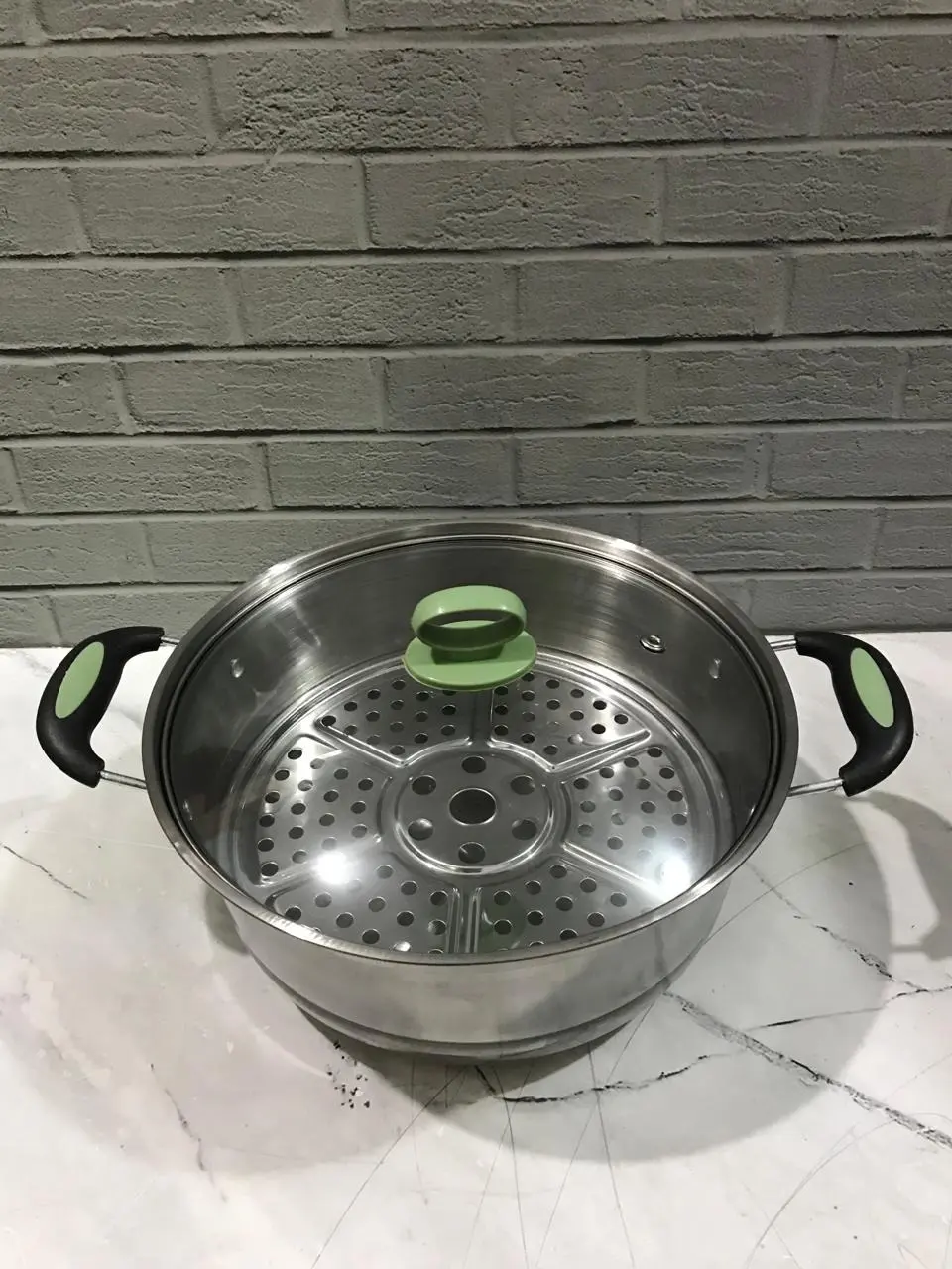SSA panci steamer stainless stell tutup kaca 24 cm