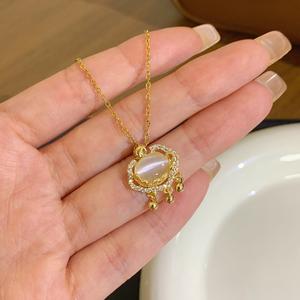 Kalung, SUNQ, Loket Kunci Keamanan Chalcedony Putih women jewelry