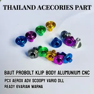 PROMO BAUT PROBOLT KLIP BODY / KLIP RIPET ALUMUNIUM ISI 10 PICS ALL MOTOR MATIC PCX AEROX ADV N’MAX VARIO SCOOPY DLL