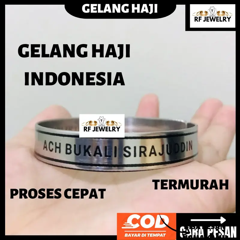 Gelang haji Custom nama Gelang Umroh bahan stenles Stainless Bracelets 4