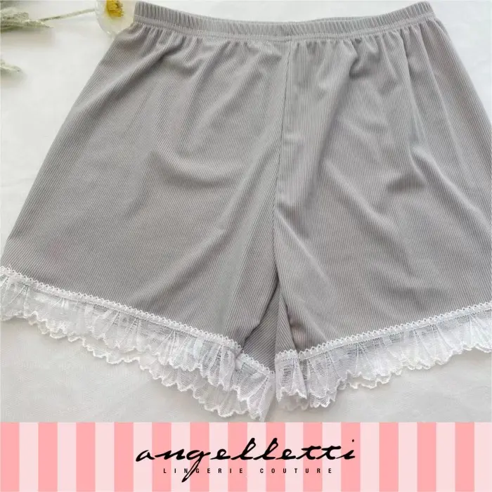 Angelletti Women Lace Shorts Grey All Size