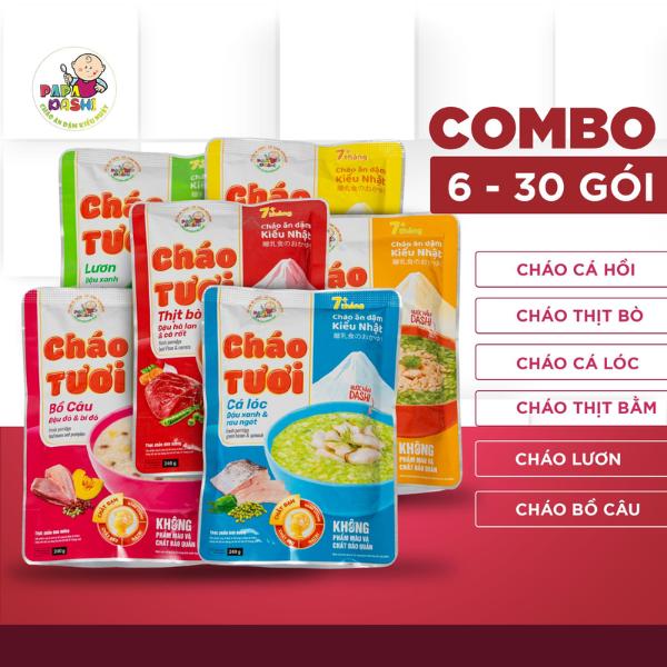 Combo Cháo Ăn Liền Papa Dashi 240g Mix 6 Vị Lựa Chọn Dinh Dưỡng Thơm Ngon Không…