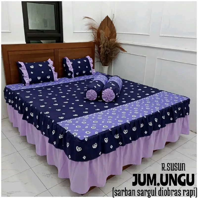SPREI RUMBAI SUSUN UK.180X200 | SEPREI RUMBAI 180 | SPREI RUMBAI Katun Bunga King Size Karet 1