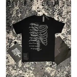 Kaos Tshirt Rucas Fallen Angel Wings Skeleton Tee Combed 24s ~FREE STICKER Katun Hitam