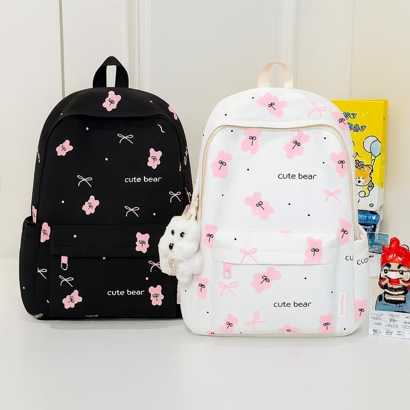 Balo đi học Nữ họa tiết gấu dễ thương HAZIN thời trang unisex cao cấp đi học phong cách Hàn Quốc cặp sách chống nước BL663