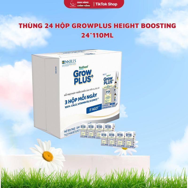   CFV-Deal Shock  Thùng 24 Hộp Nutifood Growplus Height Boosting Sữa Công Thức Phát Triển Chiều Cao 24*110ml 